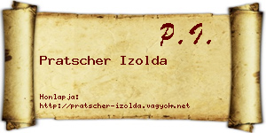 Pratscher Izolda névjegykártya